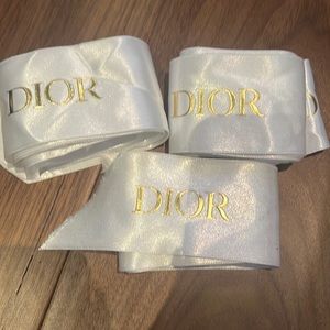 Dior White and Gold Ribbon